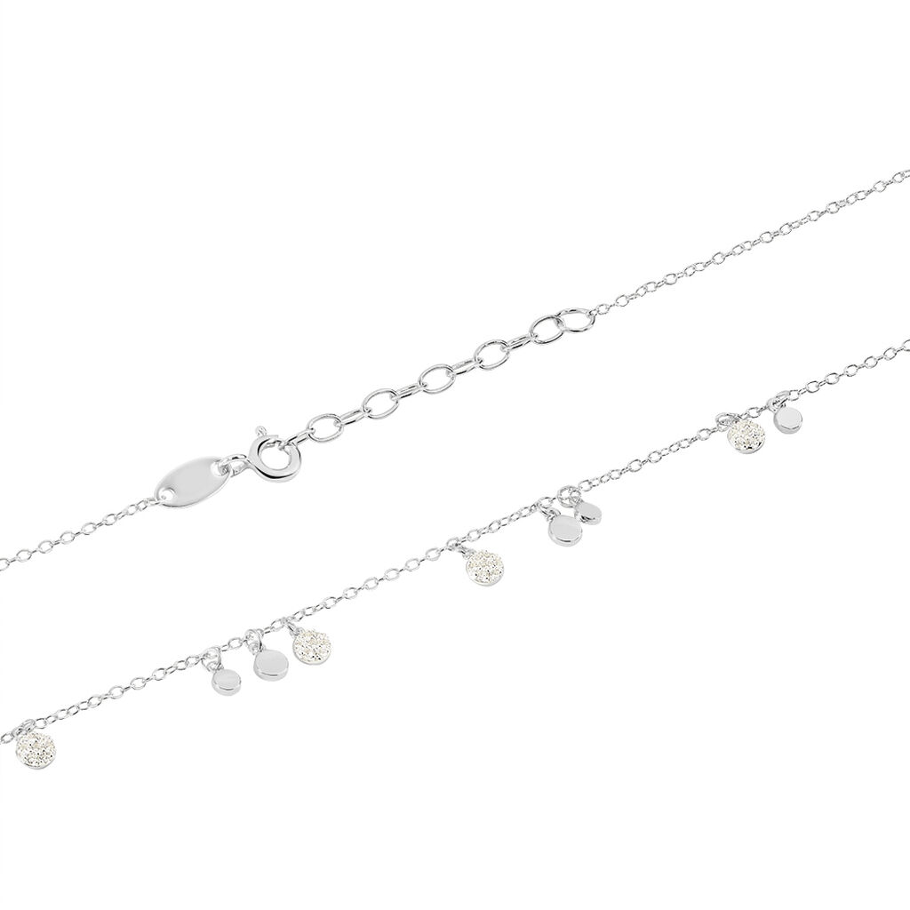Collier Fares Argent Blanc Oxyde De Zirconium