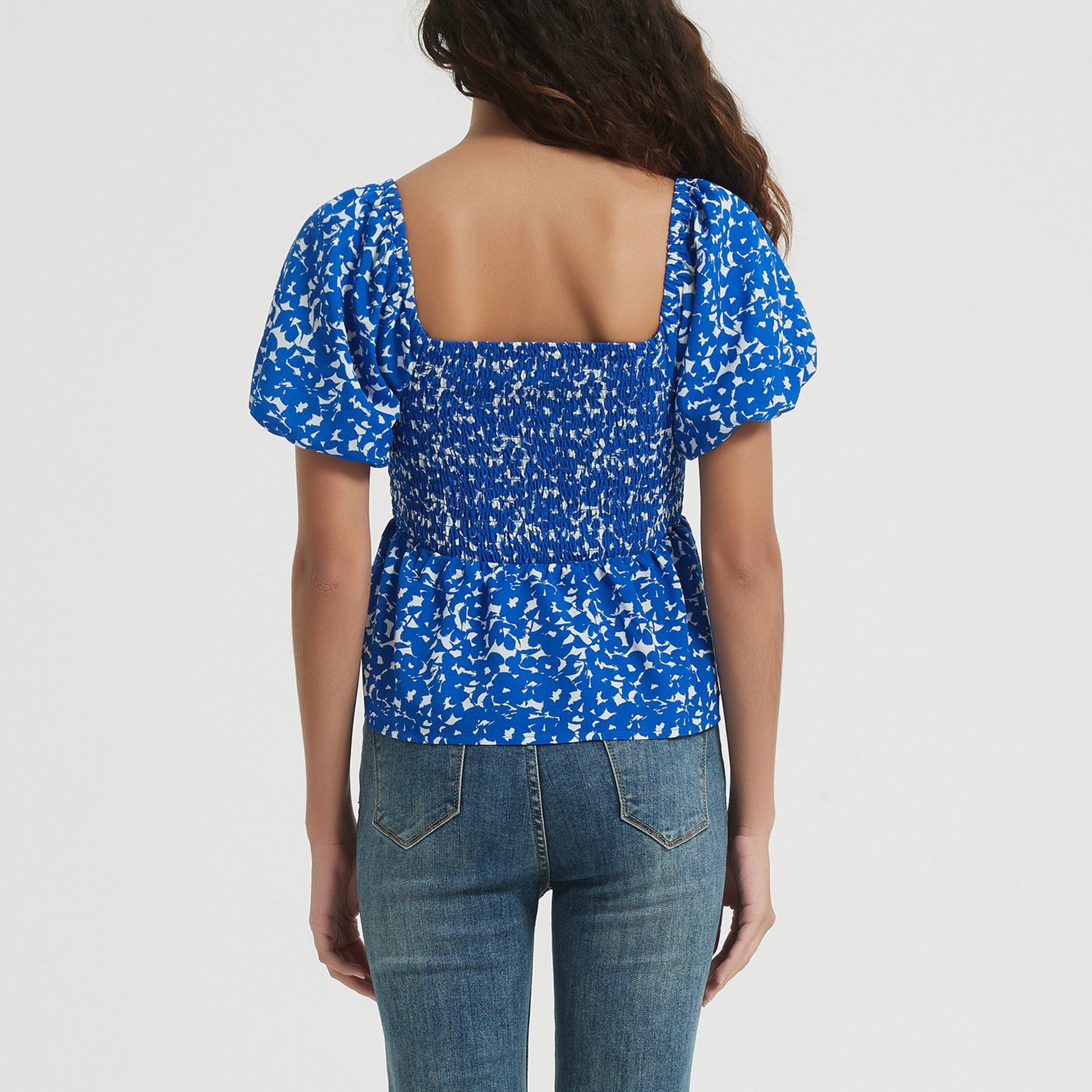 Be You Puff Sleeve Peplum Top