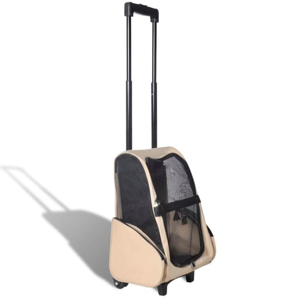 vidaXL Sammenleggbar kjæledyrvogn flerfunksjonell beige
