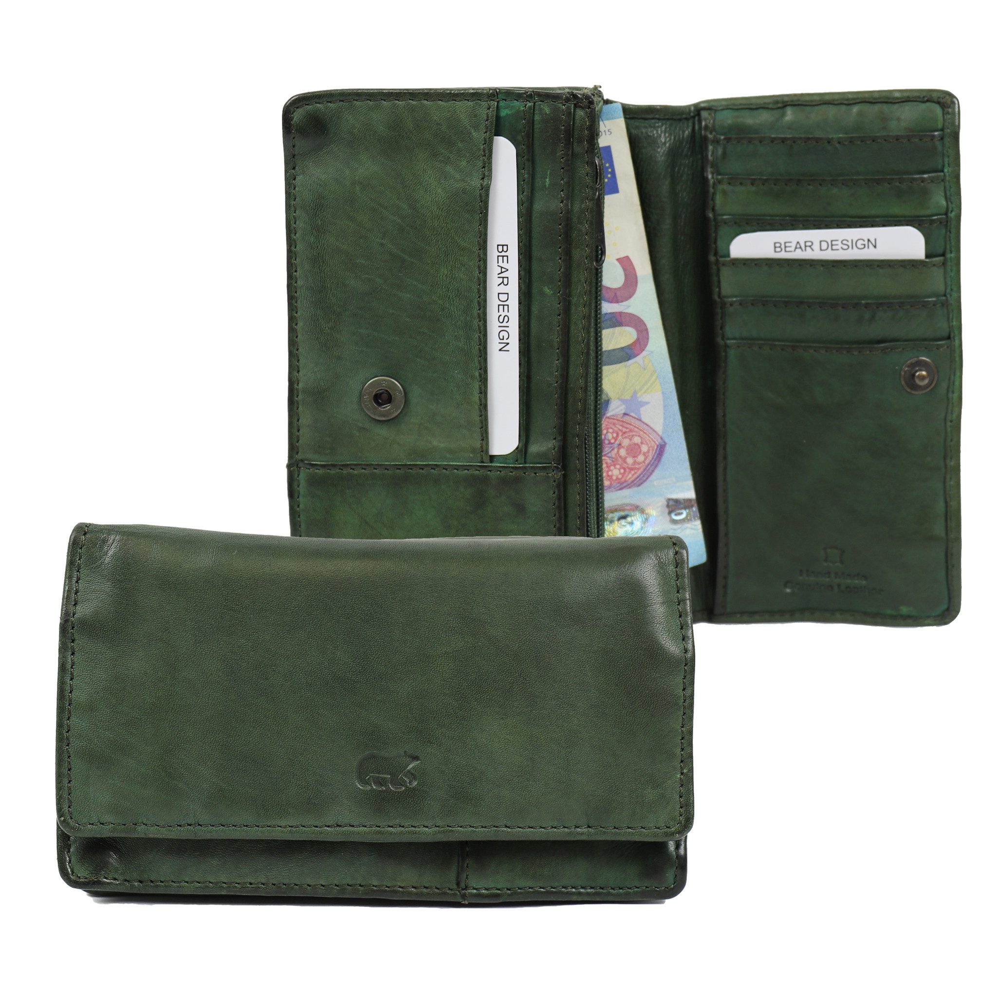 Bear Design Cow Lavato Portemonnee Emma Groen CL782 RFID