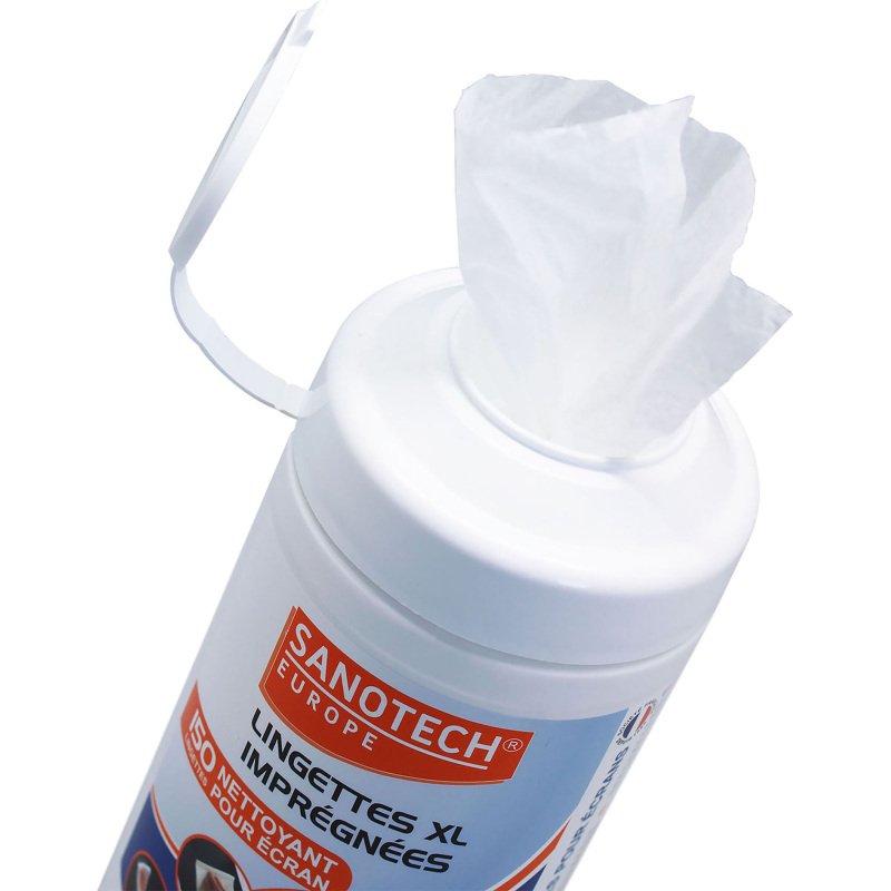 Boîte 50 grandes lingettes nettoyantes pour écrans Sanotech