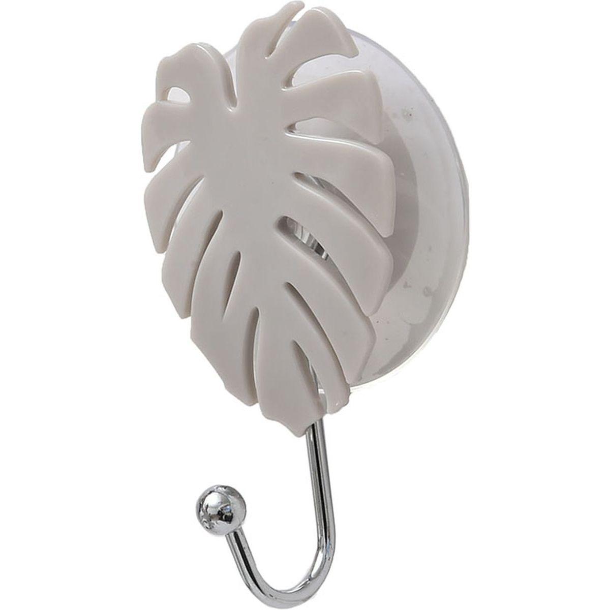 PATERE FEUILLE PS SUR VENTOUSE TAUPE