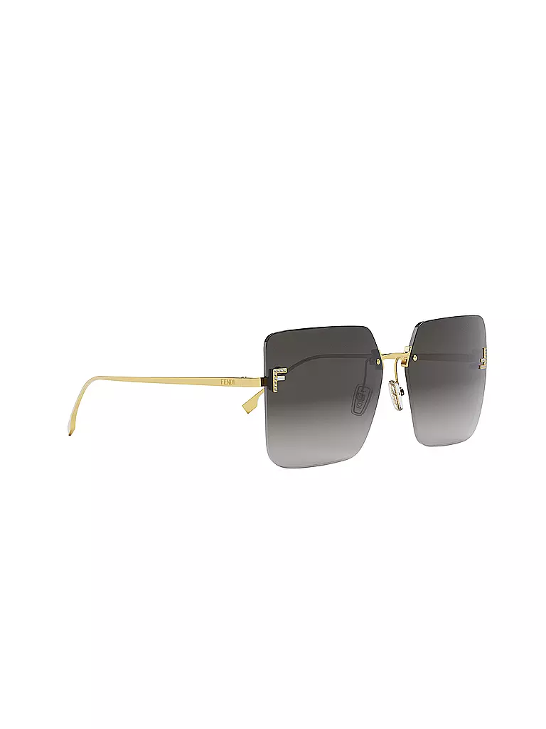 FENDI FENDI First Crystal goldene eckige Sonnenbrille gold