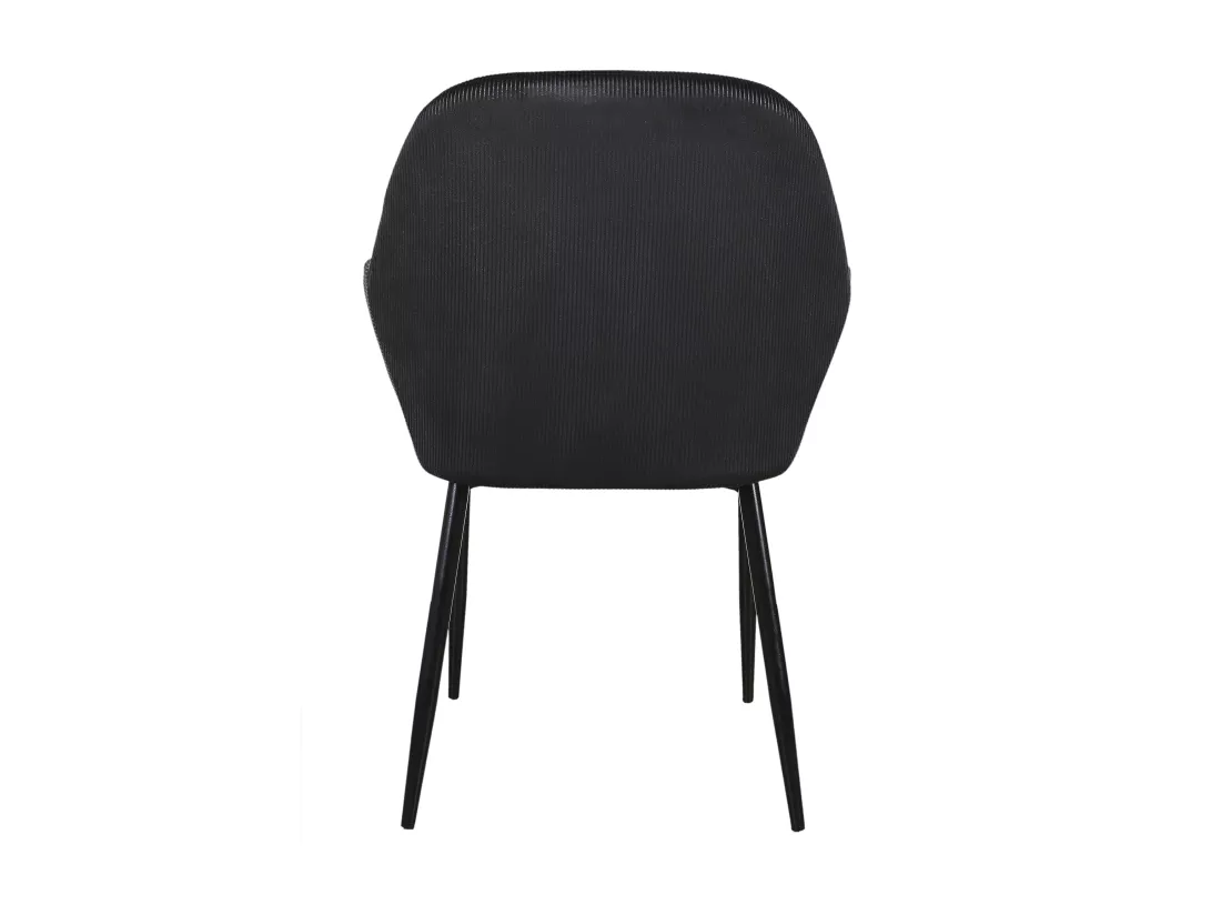 Fauteuil Giulia Noir Velours Cotele - Lot de 2