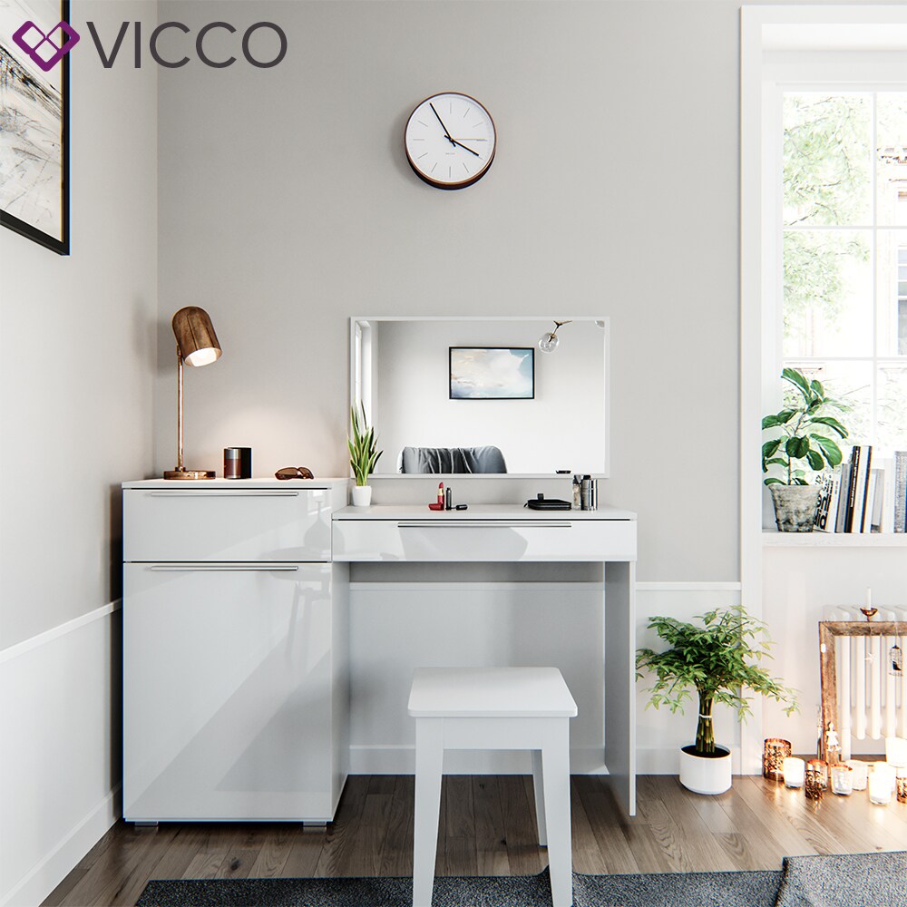 Vicco Schminktisch Little Lilli Frisiertisch Kommode Frisierkommode Spiegel Weiß inklusive Bank