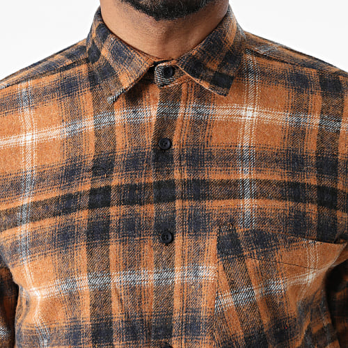 Chemise Manches Longues A Carreaux Tangelo Marron
