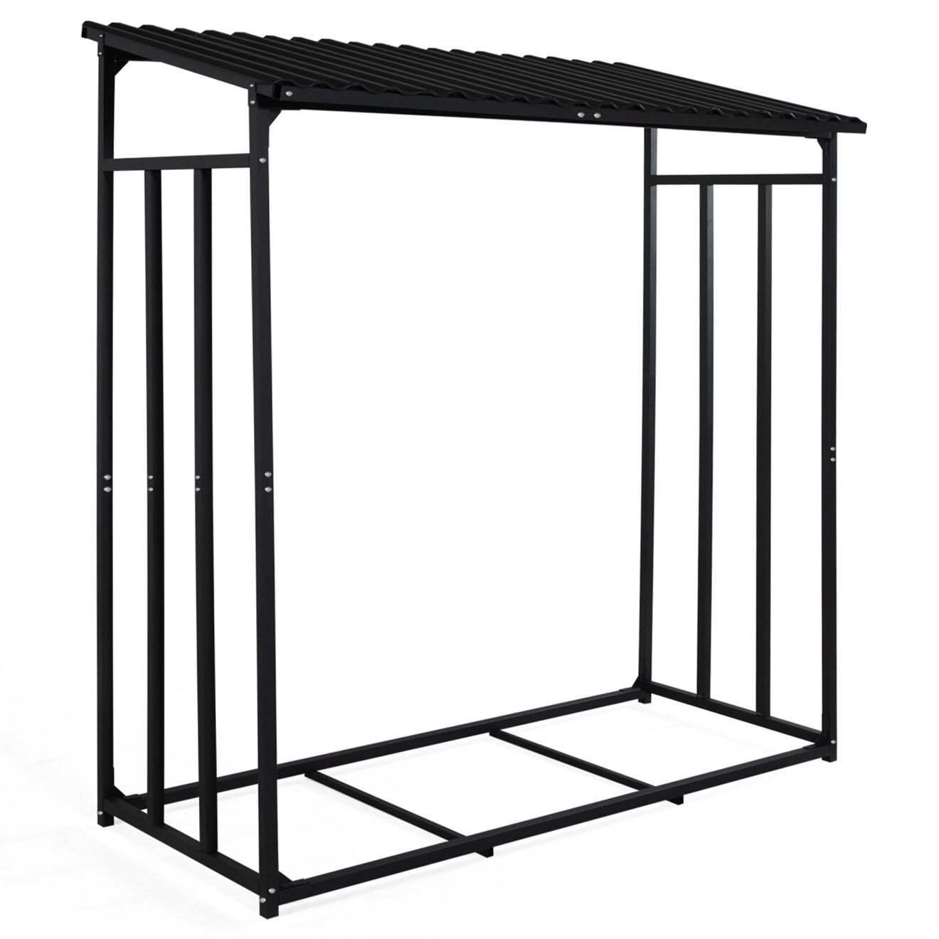 Pratik Garden Abri-bûches 3 stères avec housse de protection zippable noir - 185x70/90x170/185 cm
