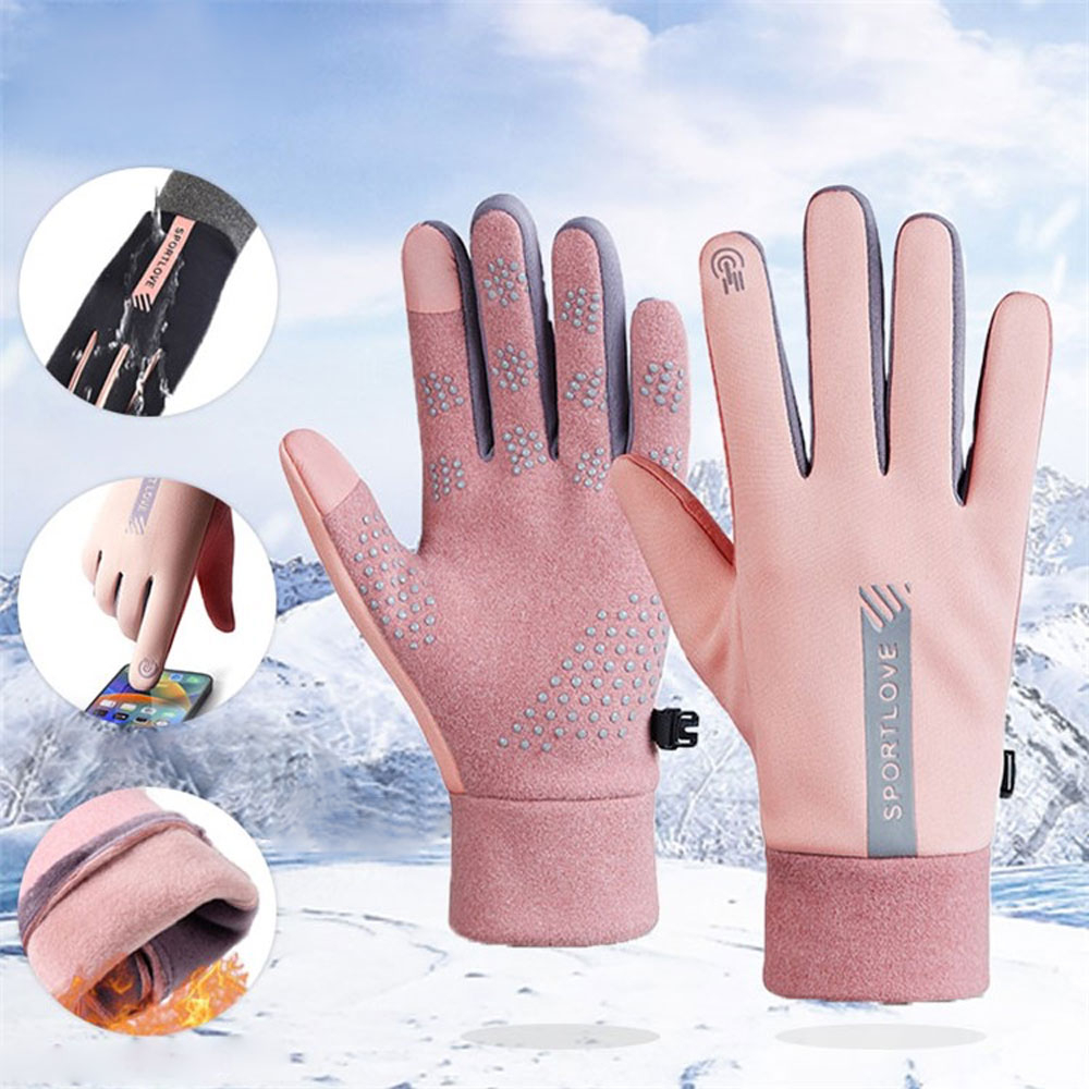 (1 Paar) Gr. L Unisex Fleece Handschuhe Kapazitive Touchscreen Handschuhe für Smartphone / Tablet - Grau