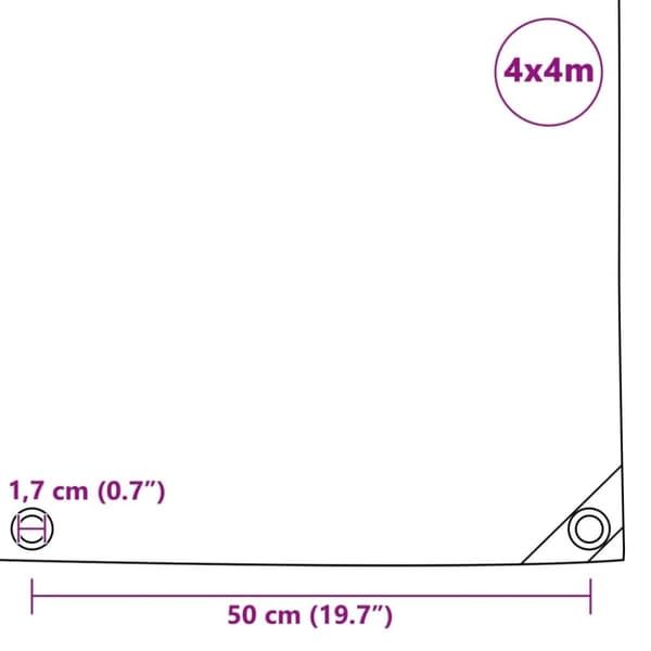 vidaXL Presenning 650 g/m² 4x4 mm blå