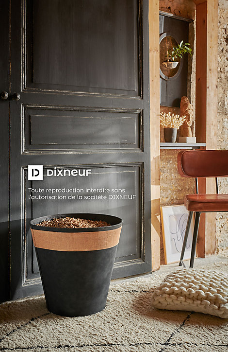 Rangement à bûches et granulés Dixneuf Santana noir