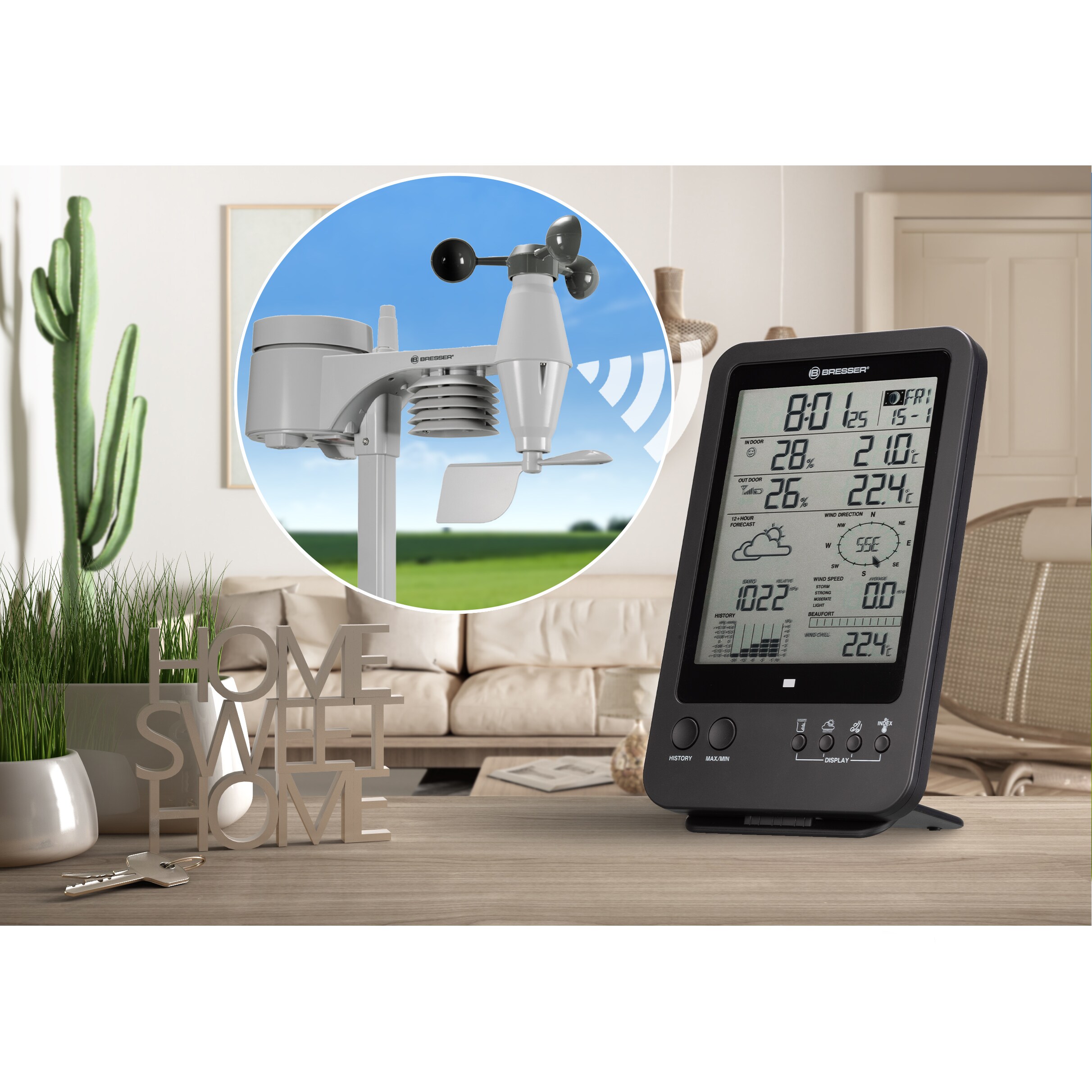 BRESSER 5-in-1-Wetterstation inkl. zusätzlicher Basisstation