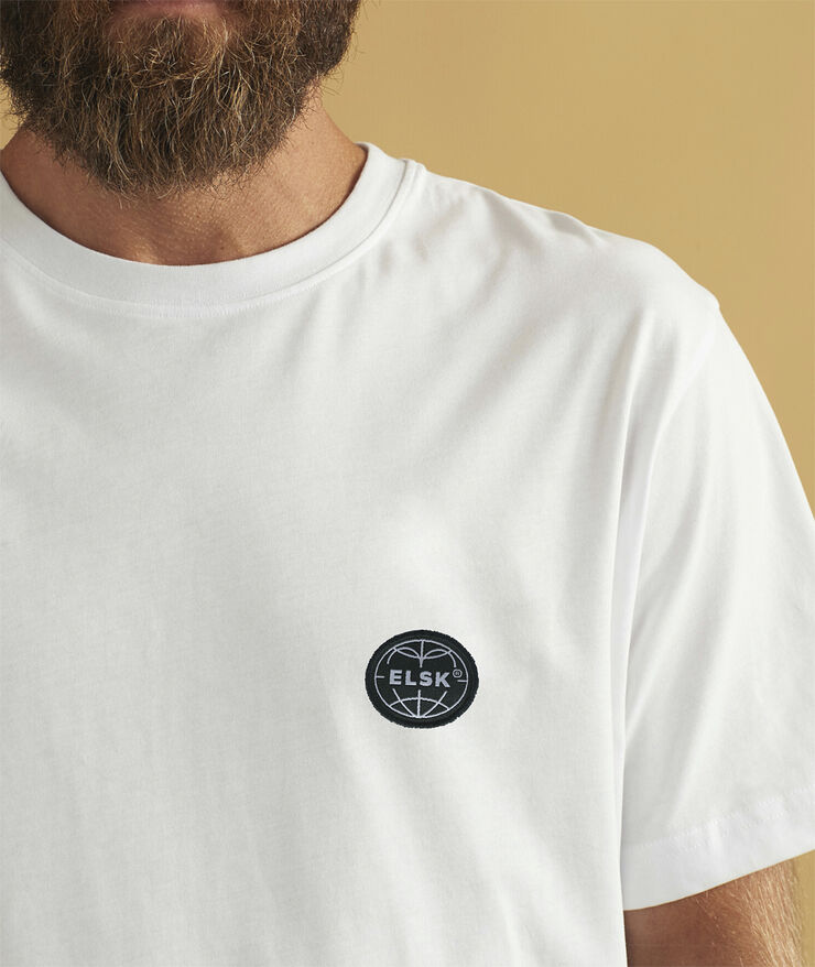 ELSK GLOBE MEN'S BRUSHED T-SHIRT 001 optic white