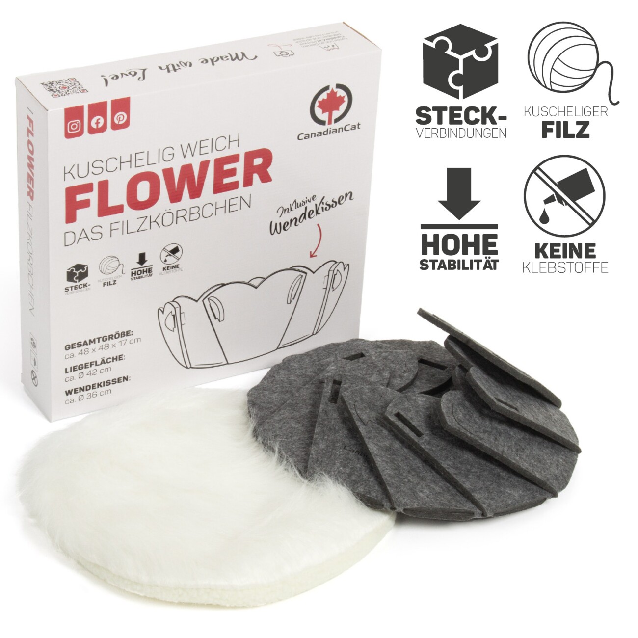 Canadian Cat Company Filzbett Flower