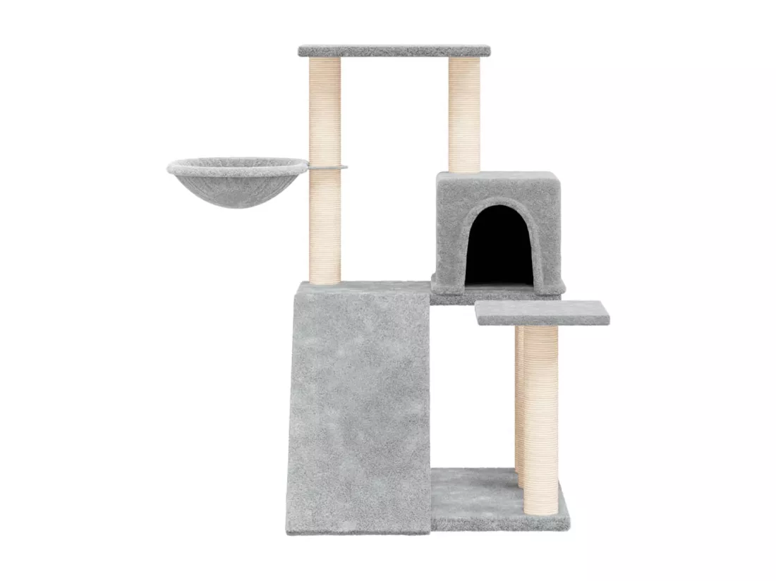 Arbre à chat avec griffoirs en sisal Gris clair 82 cm