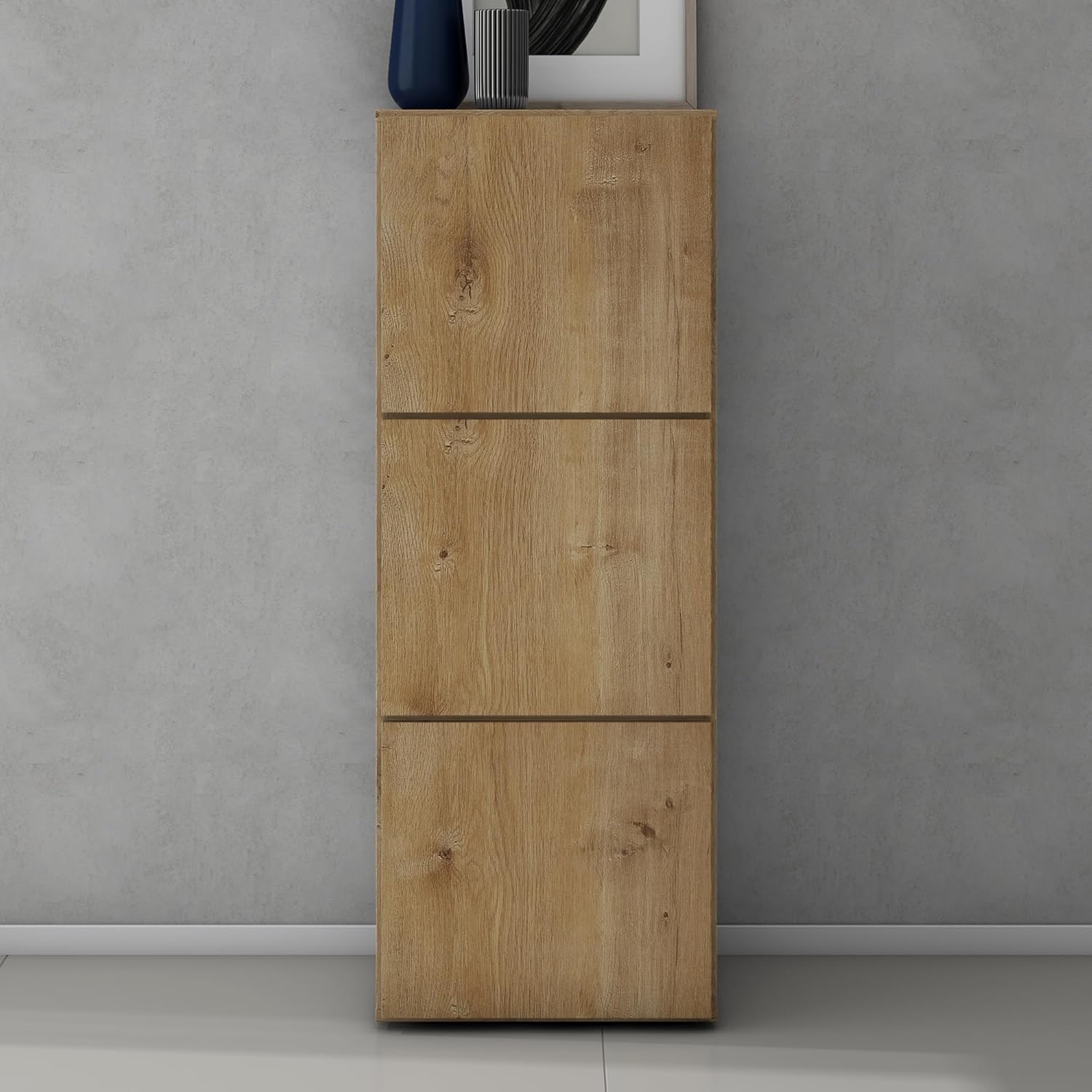 doporro Schuhschrank Schuhregal Schmal Schuhkommode 45 cm Schuhschrank in Kerneiche Holz Aufbewahrung für Schuhe mit 6 Fächern Schuhschrank02