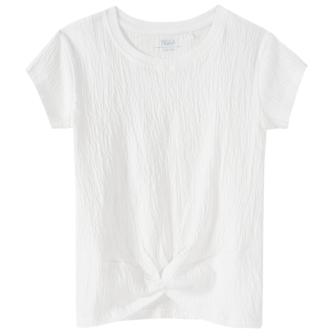Yigga Mädchen T-Shirt mit Knoten Detail weiss
