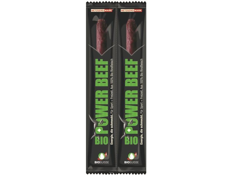 Metzgerei Mark Fleischsnack Power Beef 2x 25 g Proteinreicher Snack aus 100% Bio-Rindfleisch