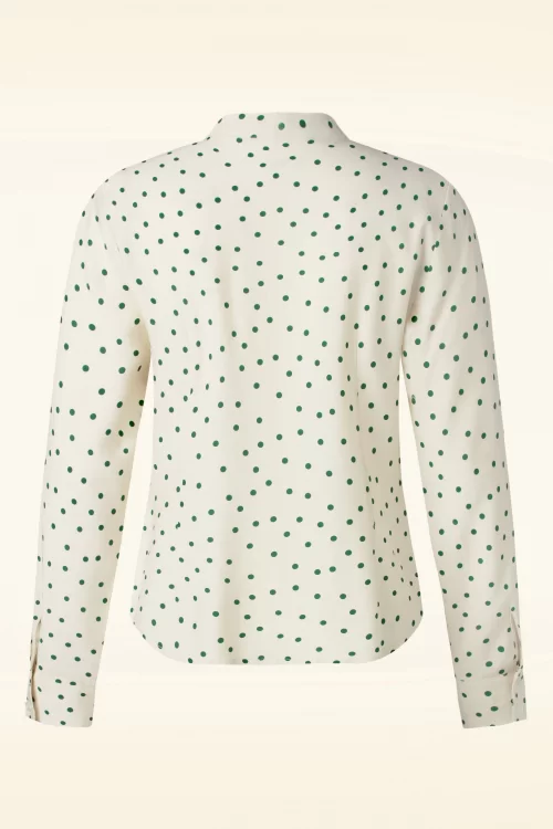 Banned Retro Spot envy blouse in gebroken wit