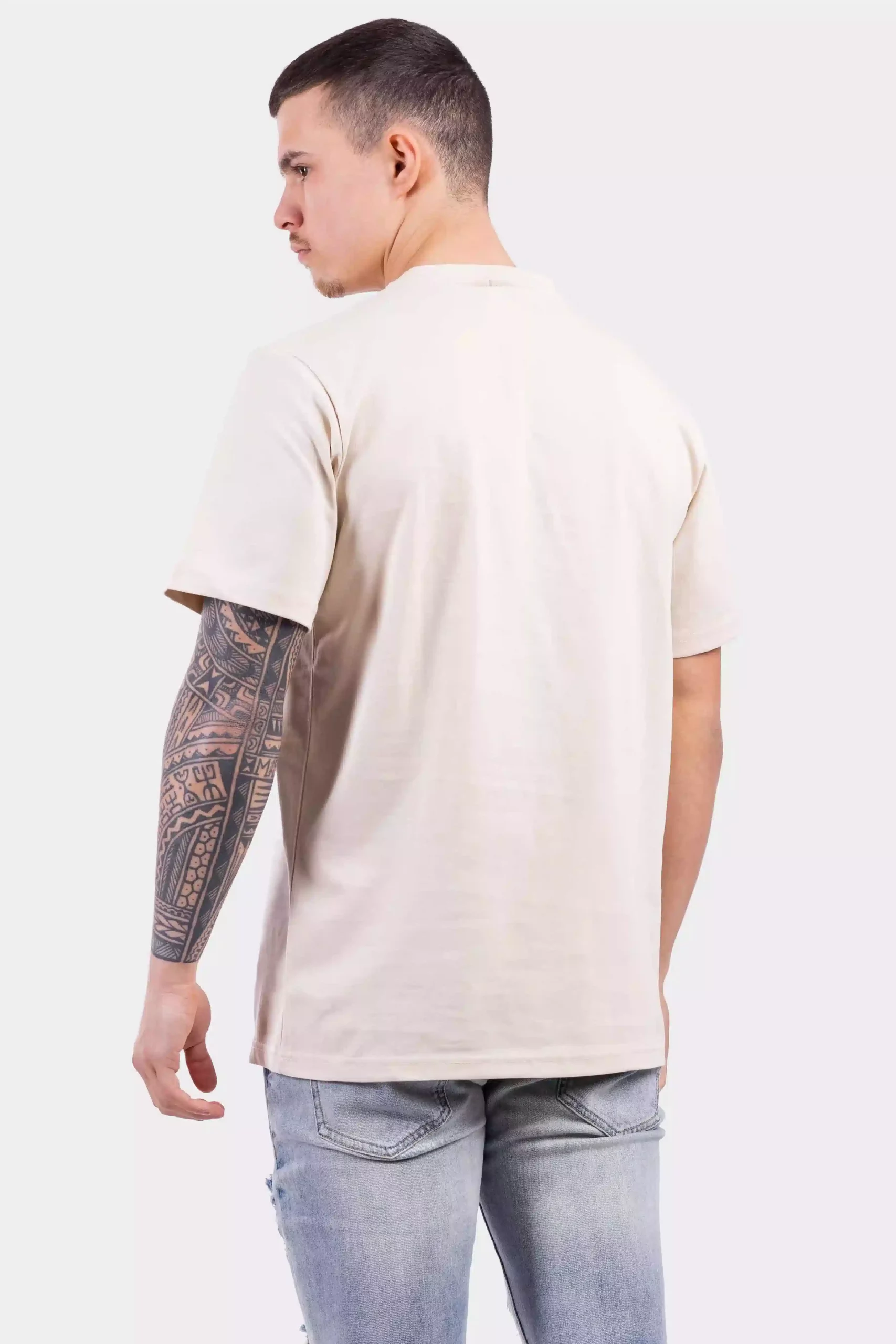 24 Uomo Basic T-shirt Heren Sand