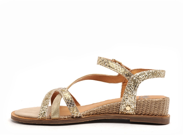 Mamzelle nu pieds plats femme  or