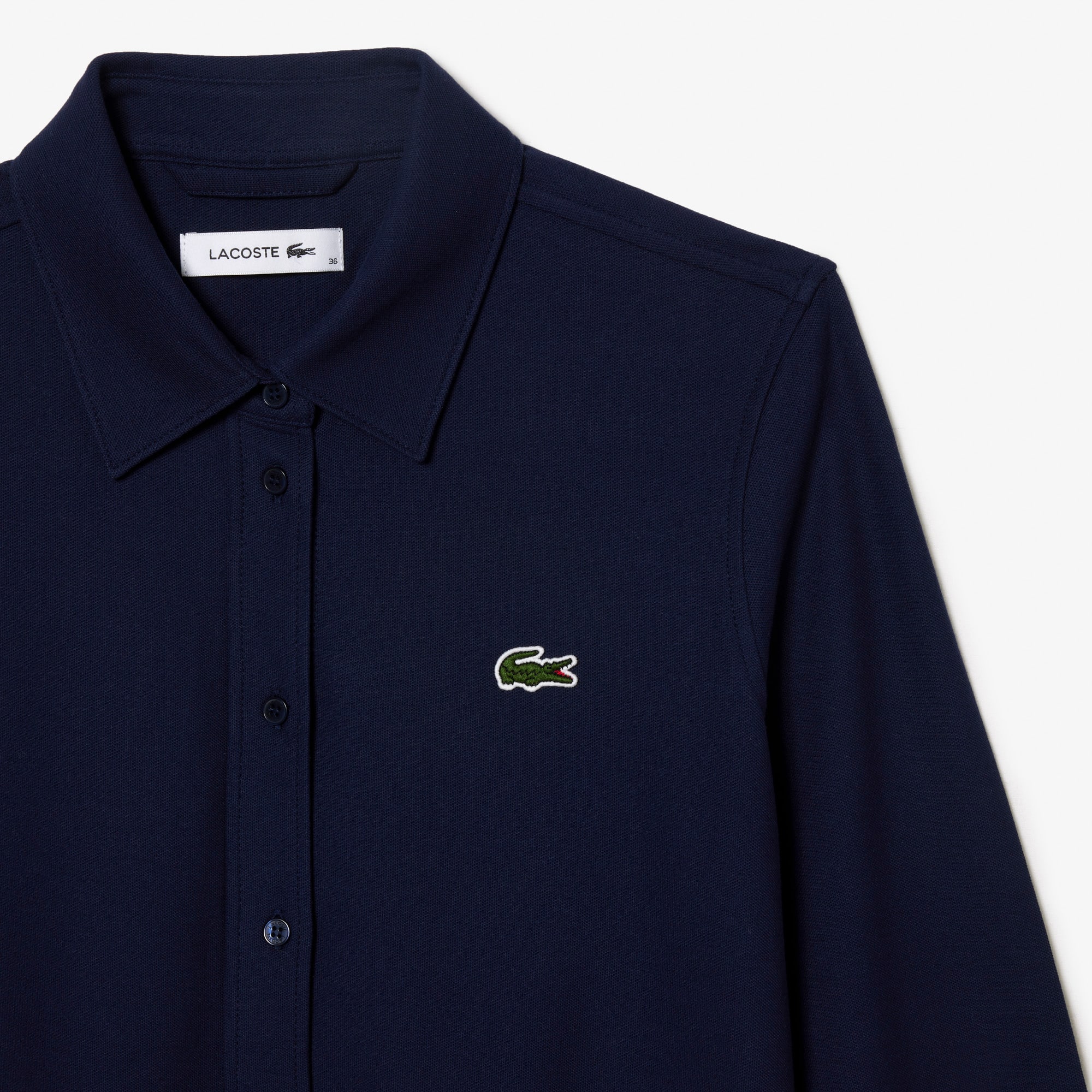 Robe polo femme Lacoste avec taille ajustable en piqué de coton Robes & Jupes - Bleu - Lacoste - Femme
