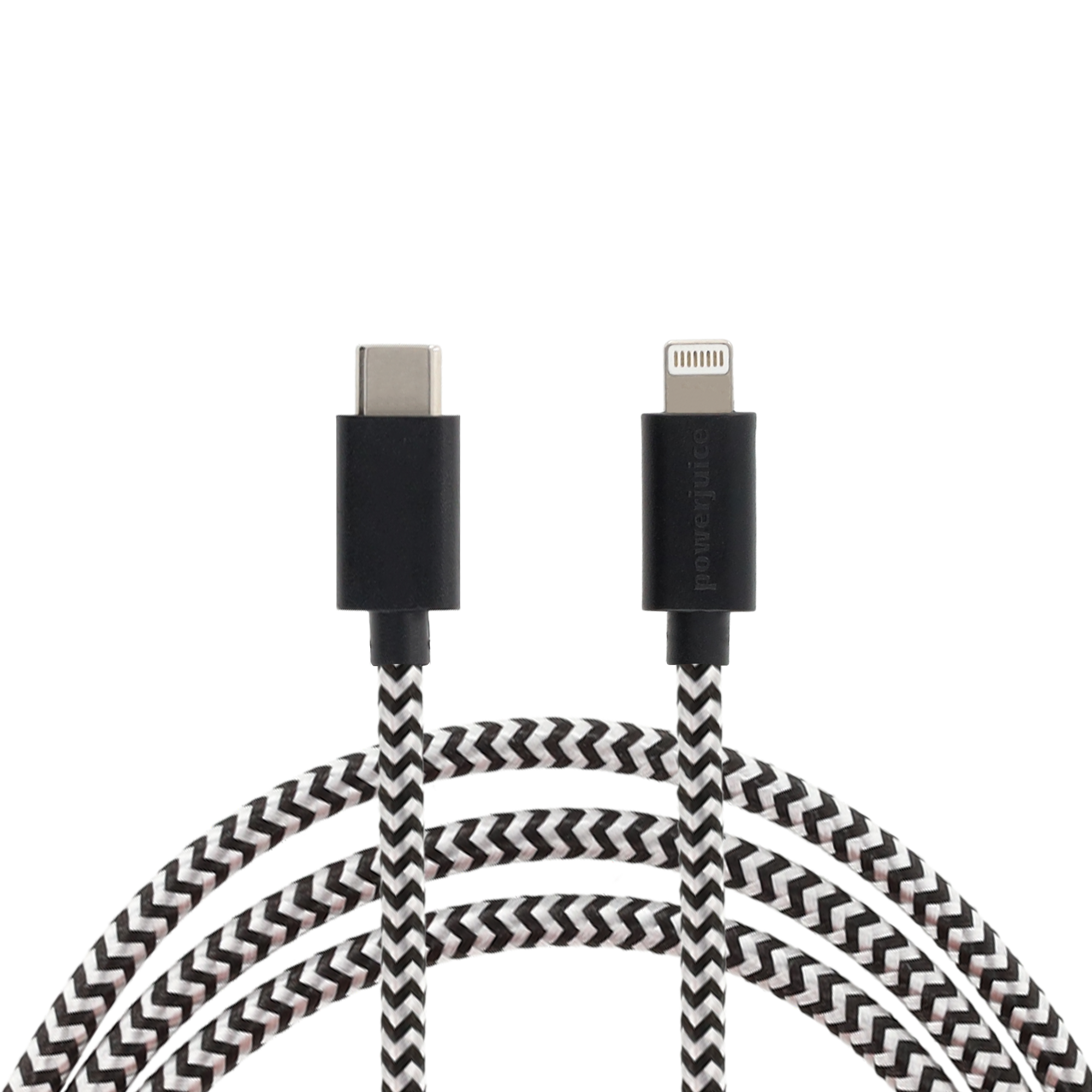 (1.5m/3A) USB C auf Lightning Ladekabel Nylon Datenkabel - Schwarz / Weiss