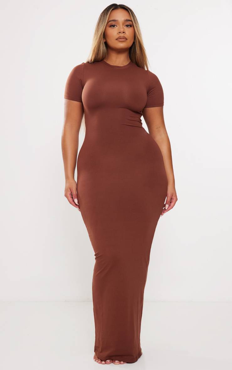 Chocolat Robe Maxi Sculptante Moulante