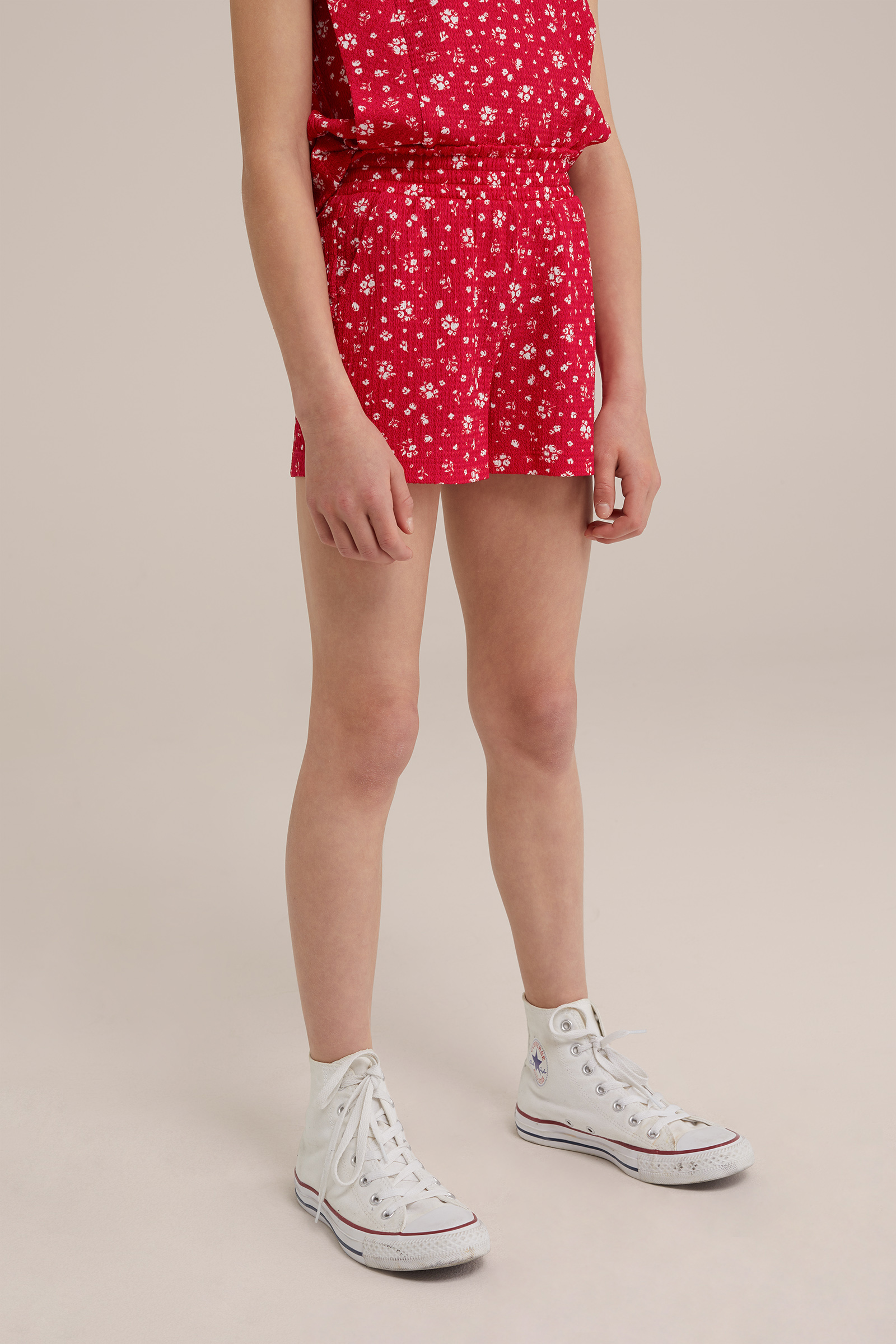 Meisjes short met dessin WE Fashion Felrood