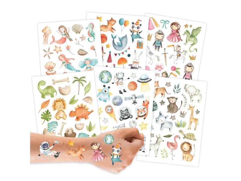 Papierdrachen Tattoo Set Bunter Mix 6 Bögen