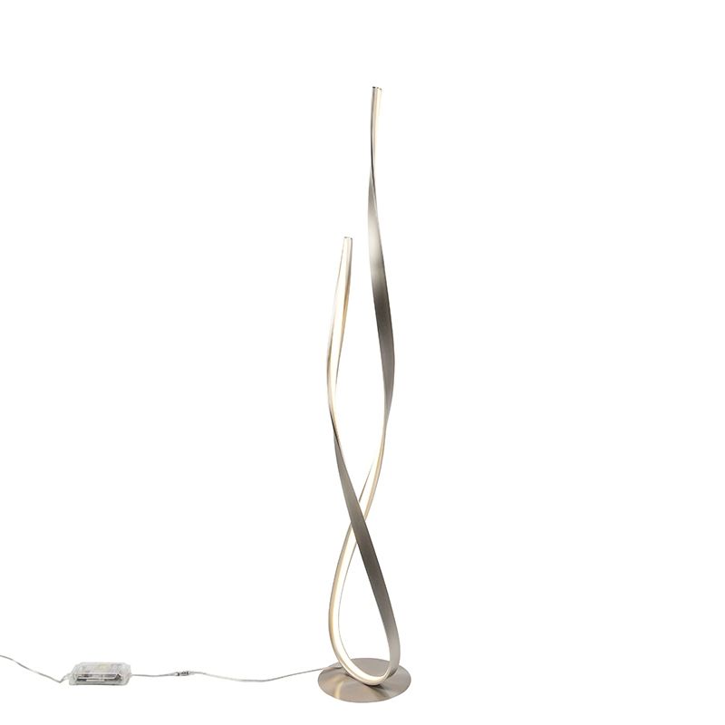 Moderne vloerlamp staal incl. LED en dimmer - Belinda