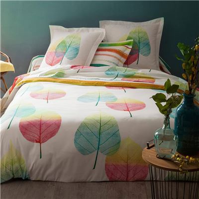 Linge de lit motif feuilles - BECQUET CRÉATION