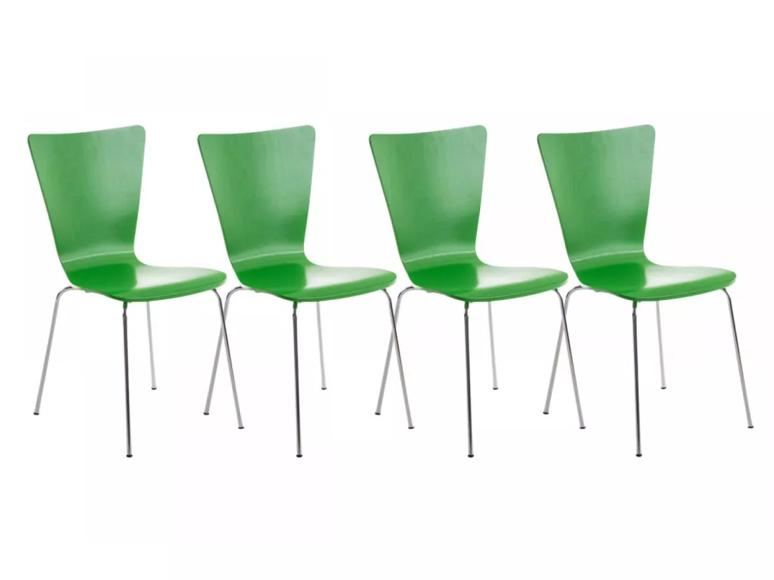 Lot de 4 Chaise de conférence - Bois & Nature - Vert - Aaron