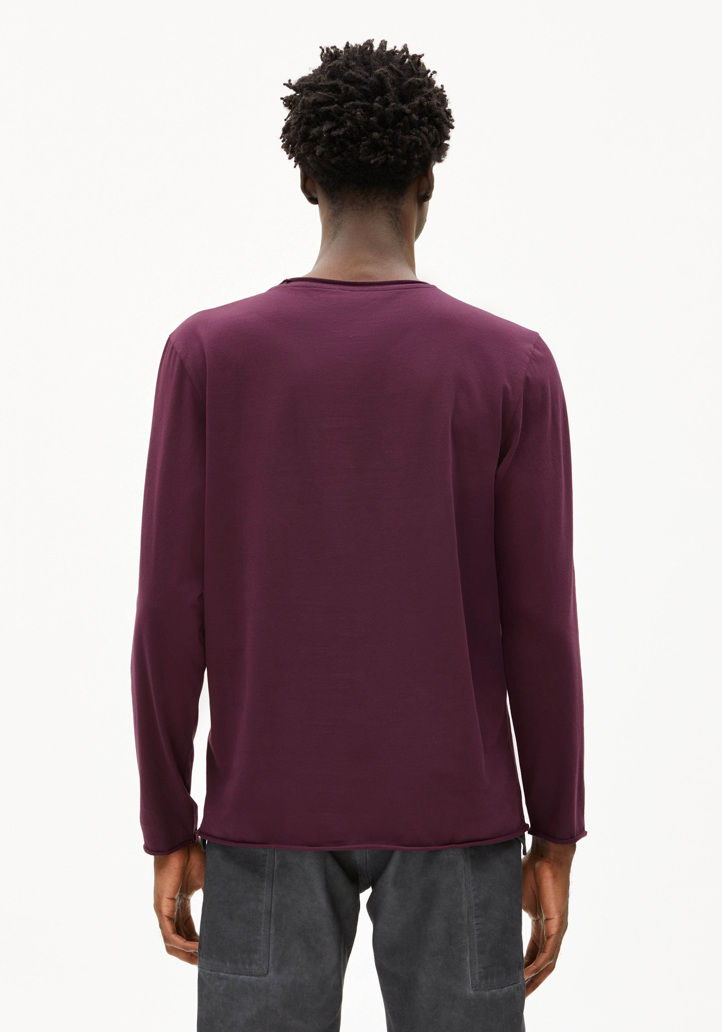 Armedangels Longsleeve Maarkos Brushed Dark Cranberry