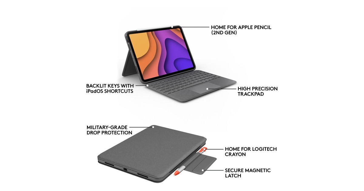 LogitechFolio Touch voor iPad Air (4e generatie)  tablethoes  (Grijs)