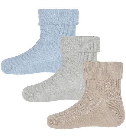 Minymo Socken - 2er-Pack - Rib - Winter Sky