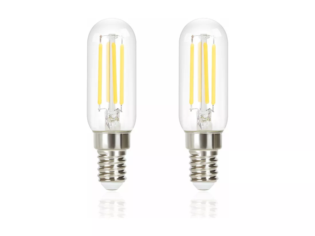 NETTLIFE Lot de 2 ampoules LED E14 blanc froid vintage T25 4W 6000K à économie d'énergie style Edison avec filament pour hotte aspirante en verre