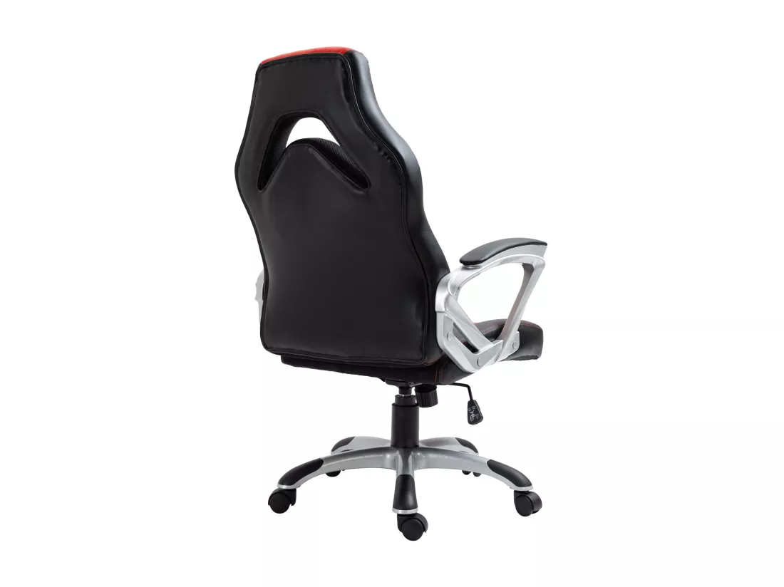 Chaise de bureau - Similicuir & Plastique - Noir / Rouge - Foxton
