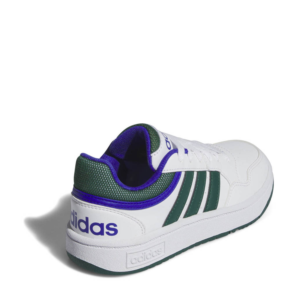 adidas Hoops 3.0 sneakers wit/groen/kobaltblauw
