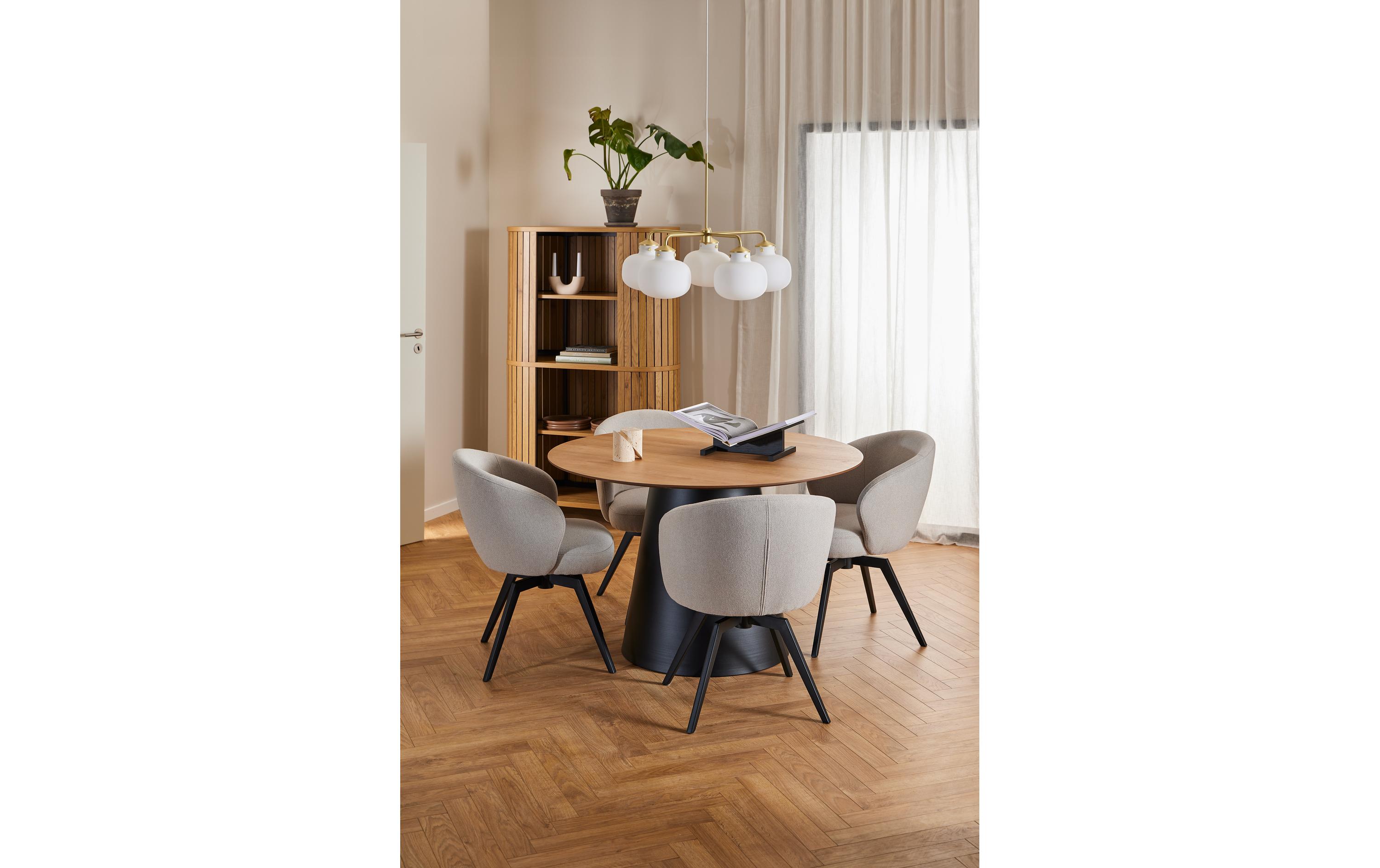 Stuhl Darlene Beige<br>Esszimmerstuhl mit 3-Feld-Nähten