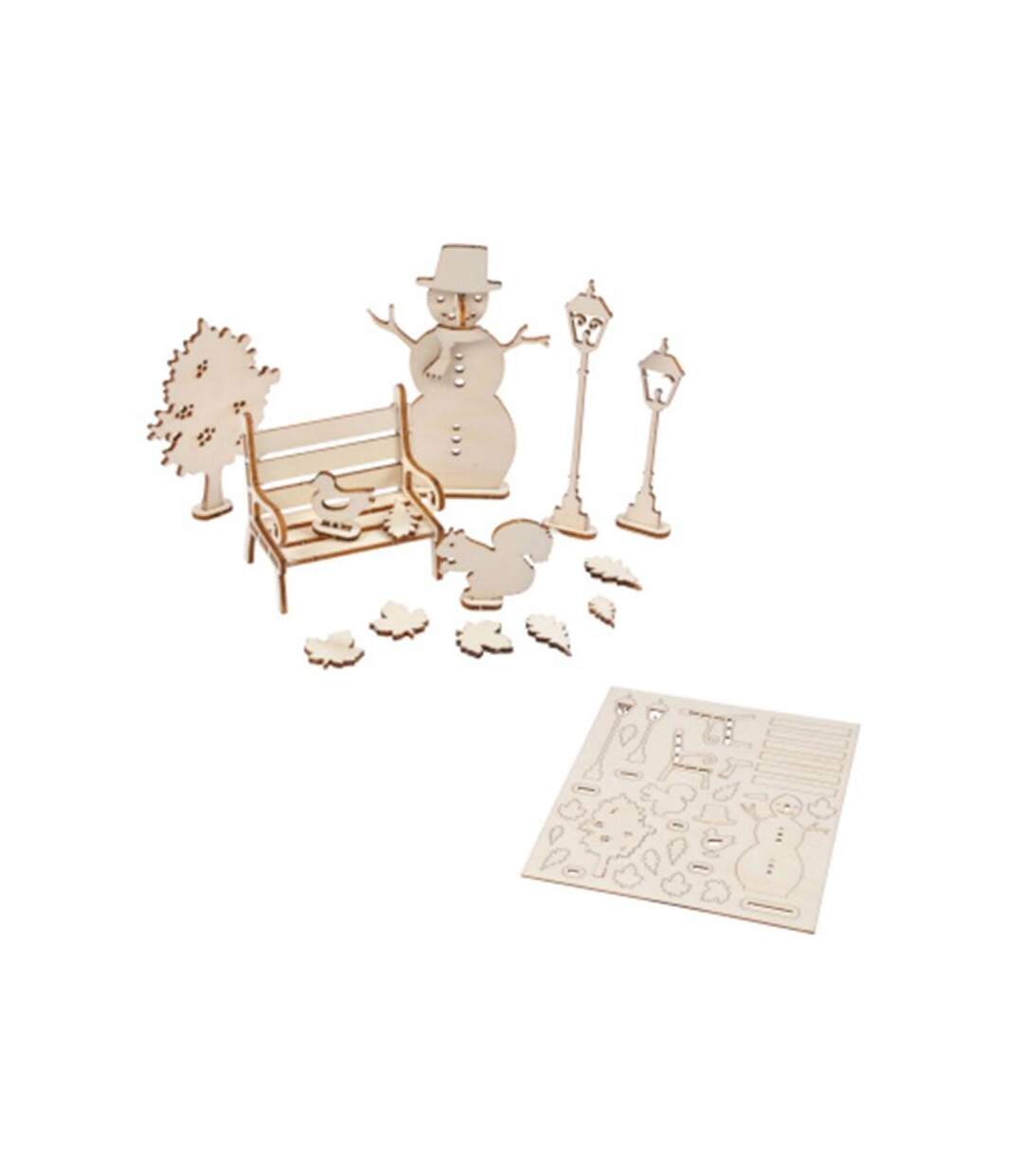 Paris Prix - Kit Scènes De Noël 3d bonhomme De Neige 10cm Naturel