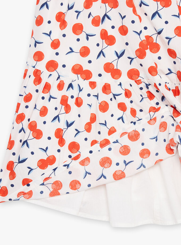 Robe écrue à imprimé cerise