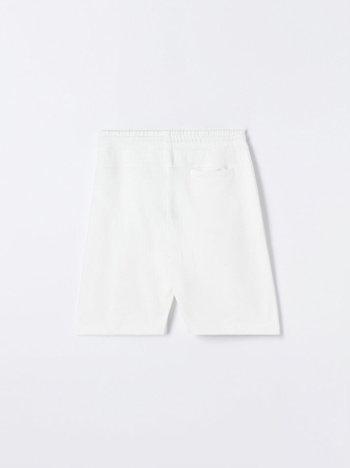 Bermuda de lã estampada - Branca