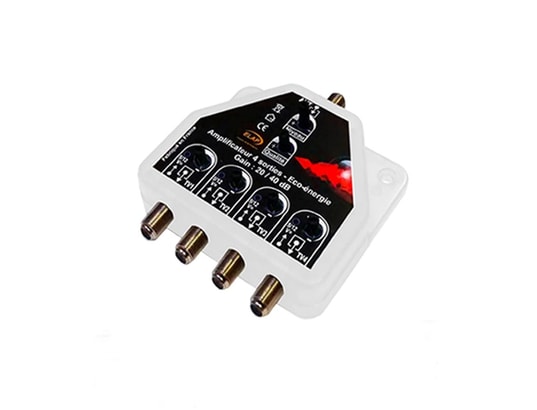 METRONIC - Amplificateur antenne Pack : amplificateur distributeur tnt réglable 40 db 1 entr...