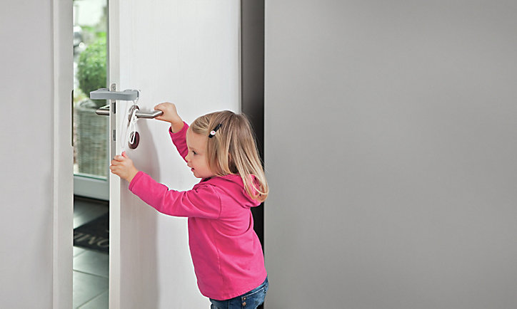 Bloque porte en mousse avec cordelette à accrocher