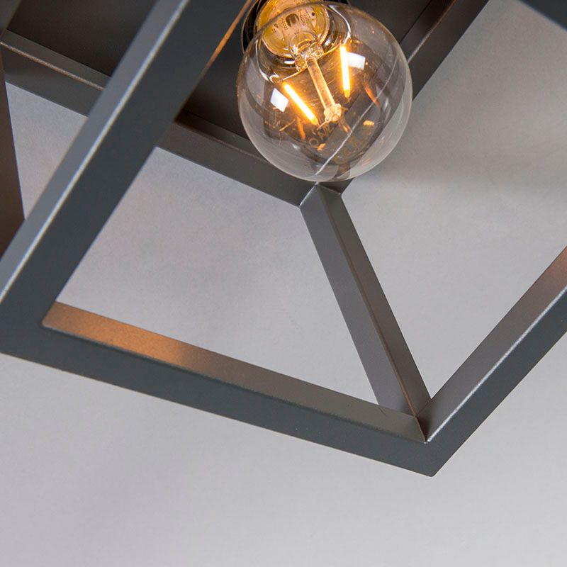 Industriële plafondlamp donkergrijs - Cage