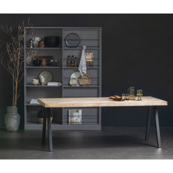 WOOOD tafelblad Tablo mangohout visgraat 55 mm 200 x 90cm