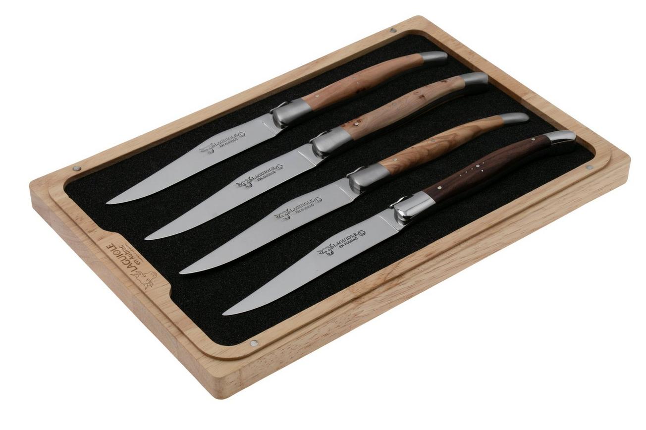 Laguiole en Aubrac Steak Knives 42C99BFIHK Stainless Steel, French Wood, 4-delige steakmessenset