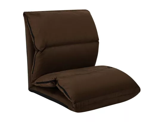 Prolenta Premium - Chaise pliable de sol Marron Microfibre