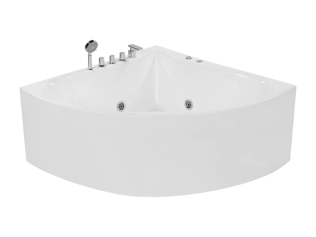 Baignoire d'angle blanche 187 x 133 cm ISLITA