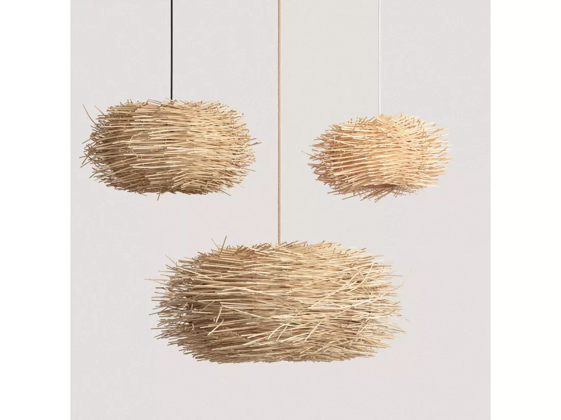 Lampe suspendue en rotin Nulko ILUZZIA